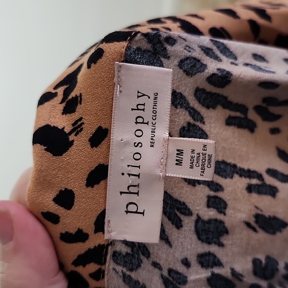 Philosophy Leopard Print Women's Midi Cardigan Kimono Medium Pockets - Picture 10 of 10